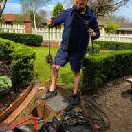 Plumber at a drainage excavation, Mentone